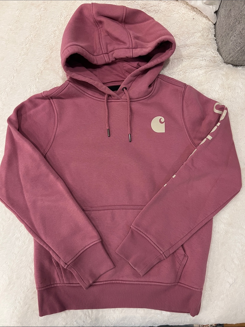 Carhartt Women's Dusty Rose Logo Pullover Hoodie